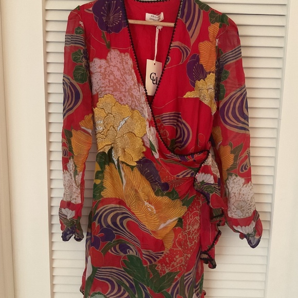 Chasing Unicorns What I Did For Love Embroidered Silk Dress Small - Picture 7 of 13